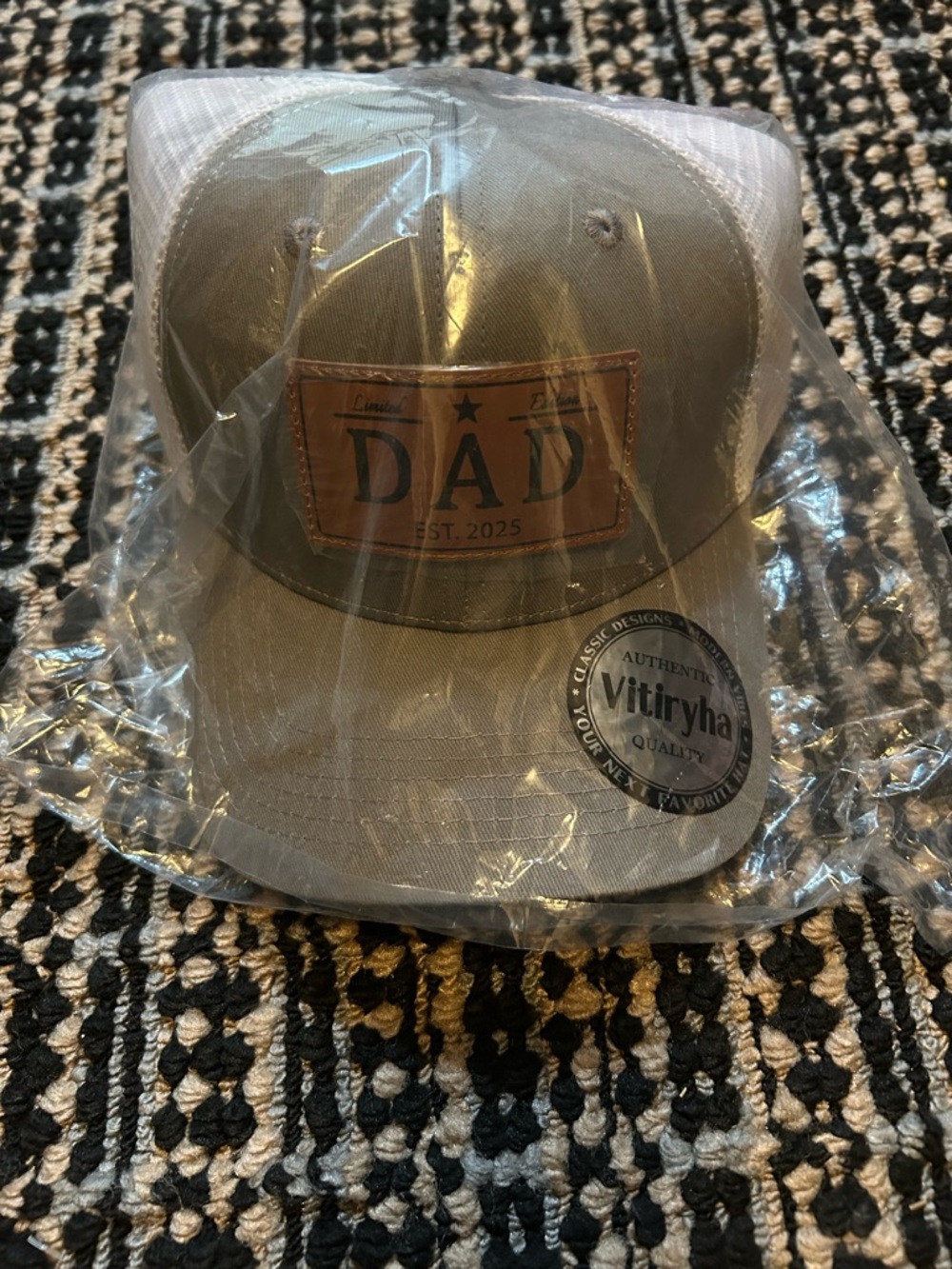 Dad Leather Patch Baseball Cap - Olive